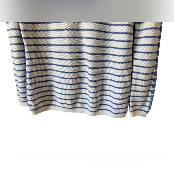 J. McLaughlin White and Blue Striped Knit Long Sleeve Sweater Top M - Picture 7 of 9